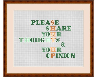 Funny Cross stitch pattern, Humor Novelty Shut Up Please - Cross stitch chart PDF instant download