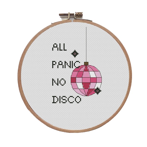 All Panic No Disco - Cross Stitch Pattern