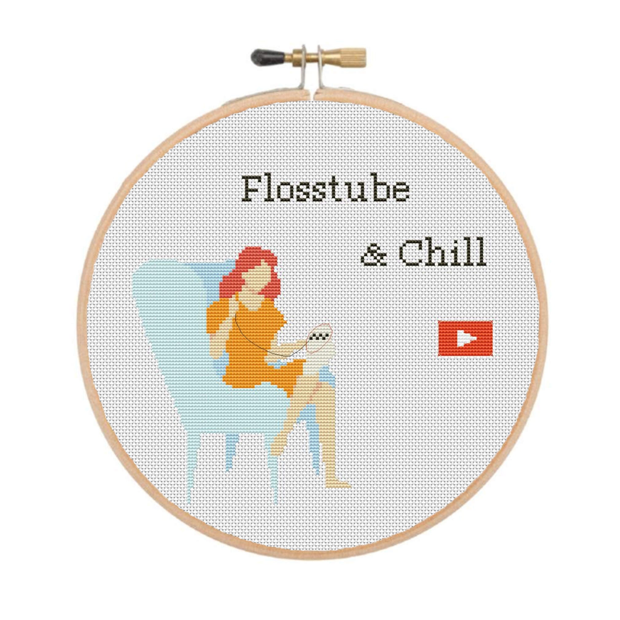 FlossTube and Chill Cross Stitch Pattern Crafter Cross stitch Etsy