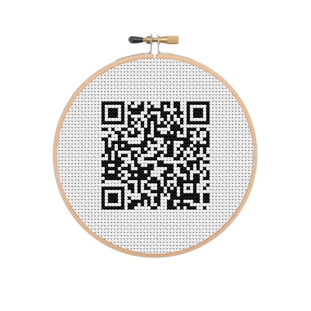 FO] simple but effective: Cross stiched rick roll QR code : r