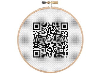 Rickroll QR code Cross Stitch Pattern