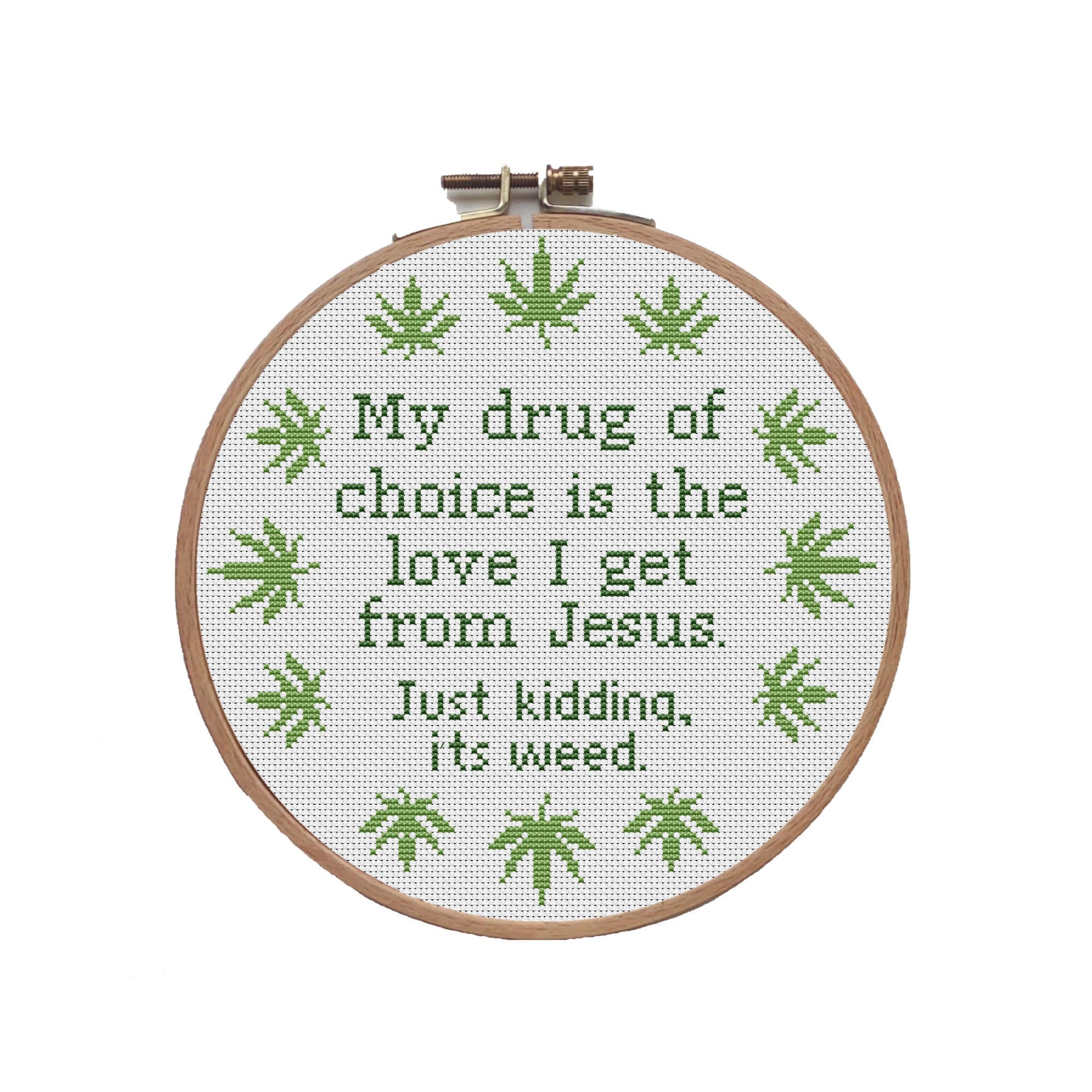 Weed Cross Stitch Pattern Funny Cross Stitch Quotes Pot Leaf Etsy