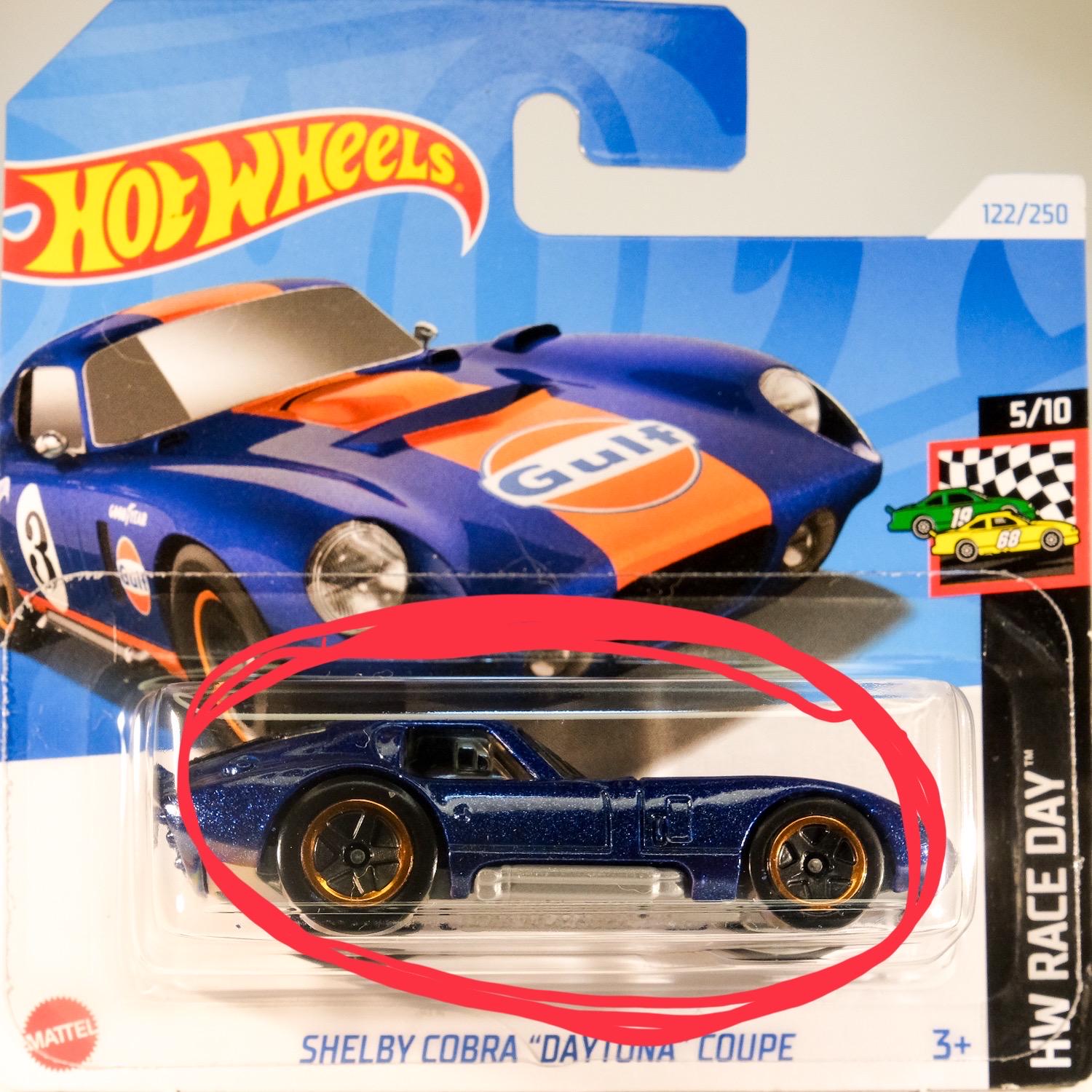 Hot Wheels ERROR! Shelby Cobra “daytona” Coupe Misspaint