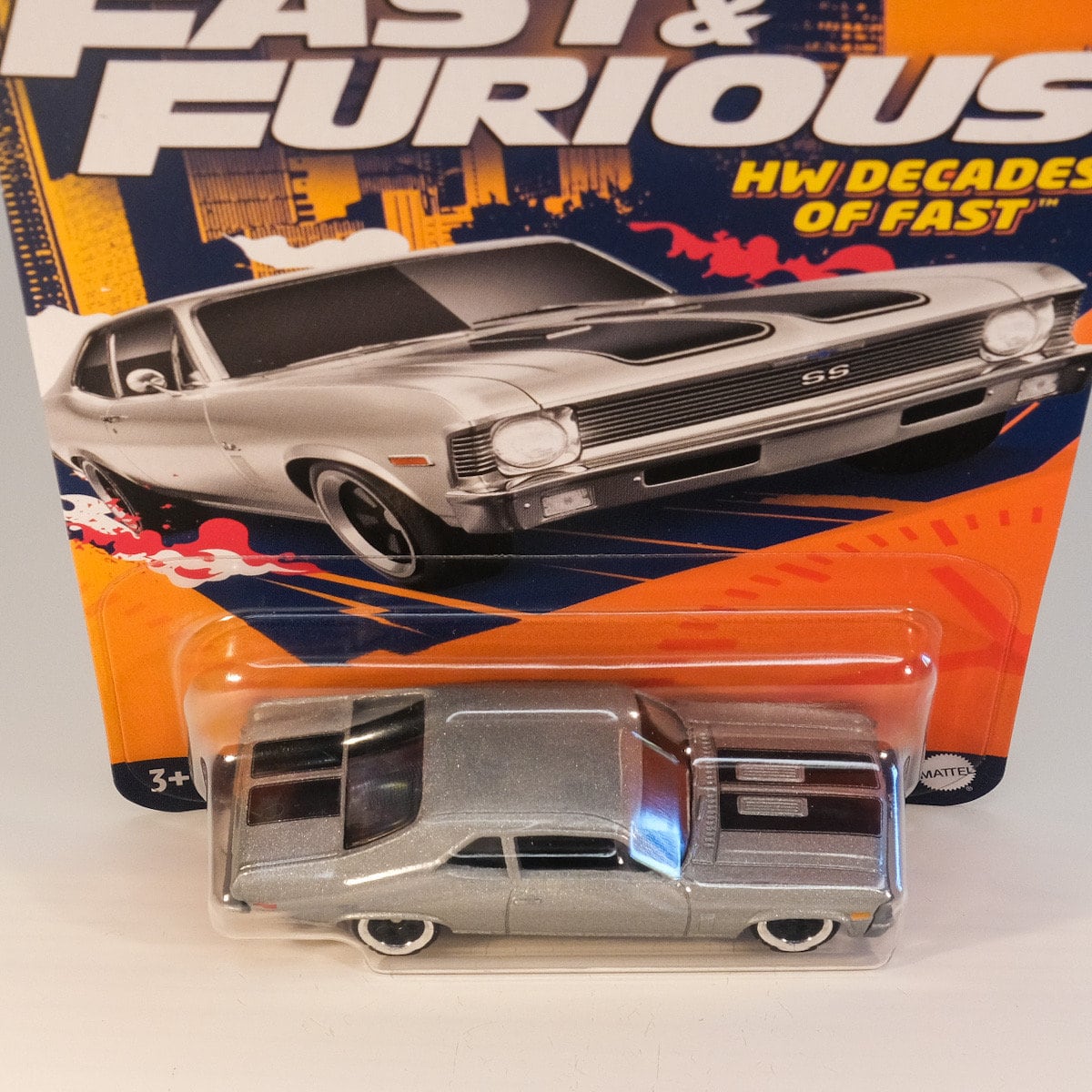 Hot Wheels Fast and Furious Auto 70 Chevrolet Nova SS - HW Decades of Fast - Maquette Die Cast Scala 1:64 - Longueur 7cm - HRW42 Hot Wheels Fast and Furious Auto 70 Chevrolet Nova SS - HW Decades of Fast - Maquette Die Cast Scala 1:64 - Longueur 7cm - HRW42