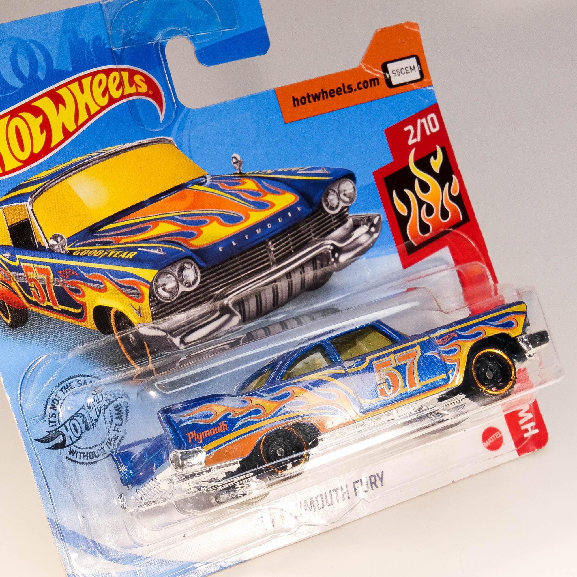 Hot Wheels 1970 Plymouth Superbird &ndash; HW Flames 2020 &ndash; Blu Diecast 1:64 Fuori Confezione