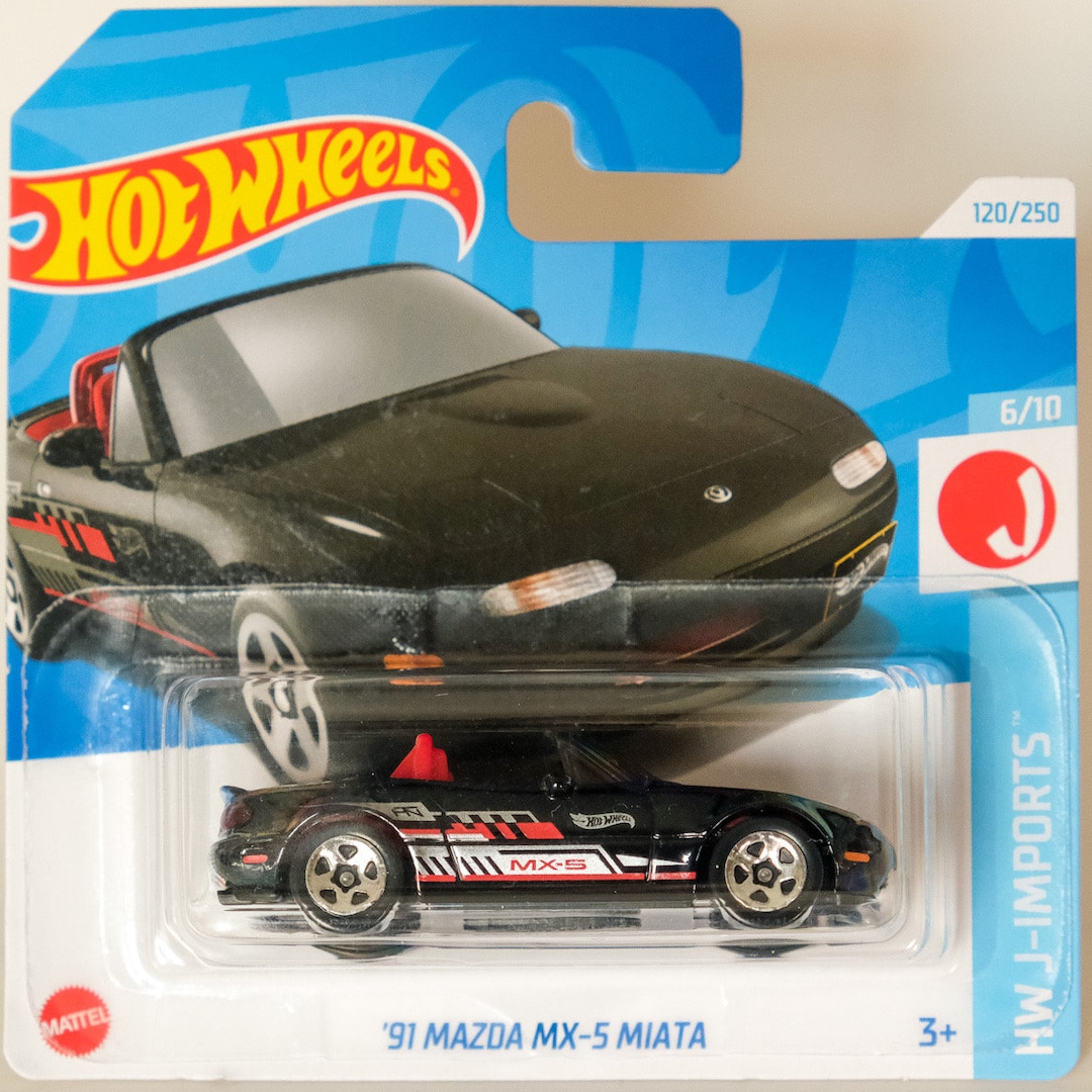 Hot Wheels ’91 Mazda MX-5 Miata, Colore Blu, Modellino 3/5 - Auto Giocattolo Portatile - 4