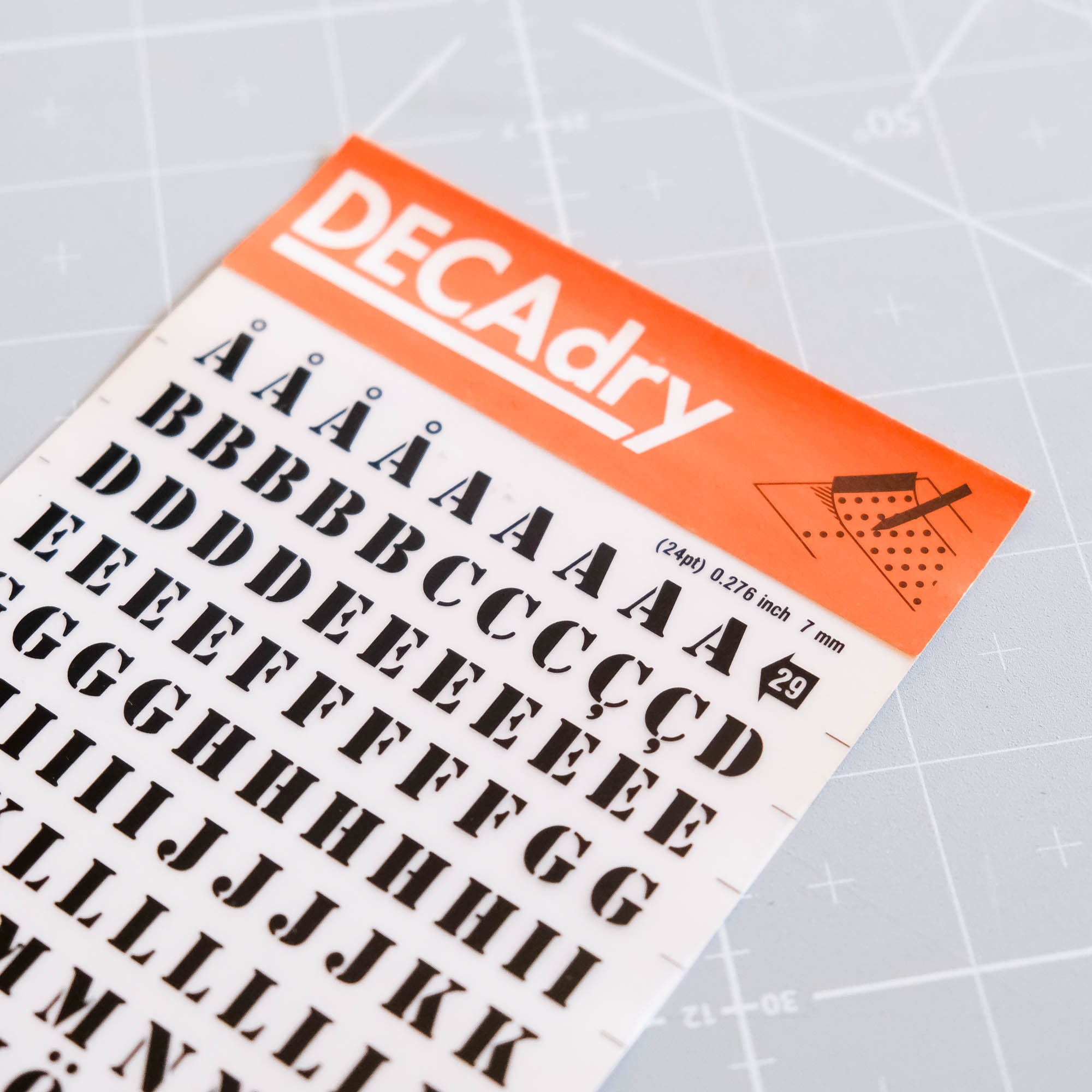 Decadry Letters Transfer (N.29) - 7mm 24pt 0.276 Inch Letters - BLACK ...