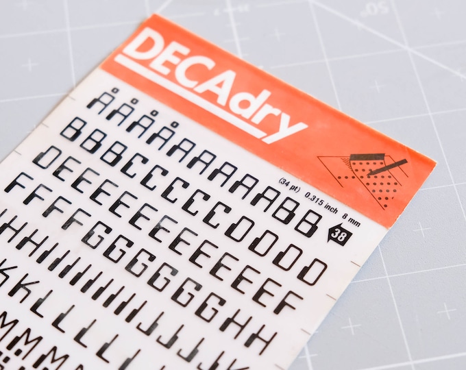 Transferência De Letras Decadry (N.38) - Letras De 8mm 34pt 0,315 ...