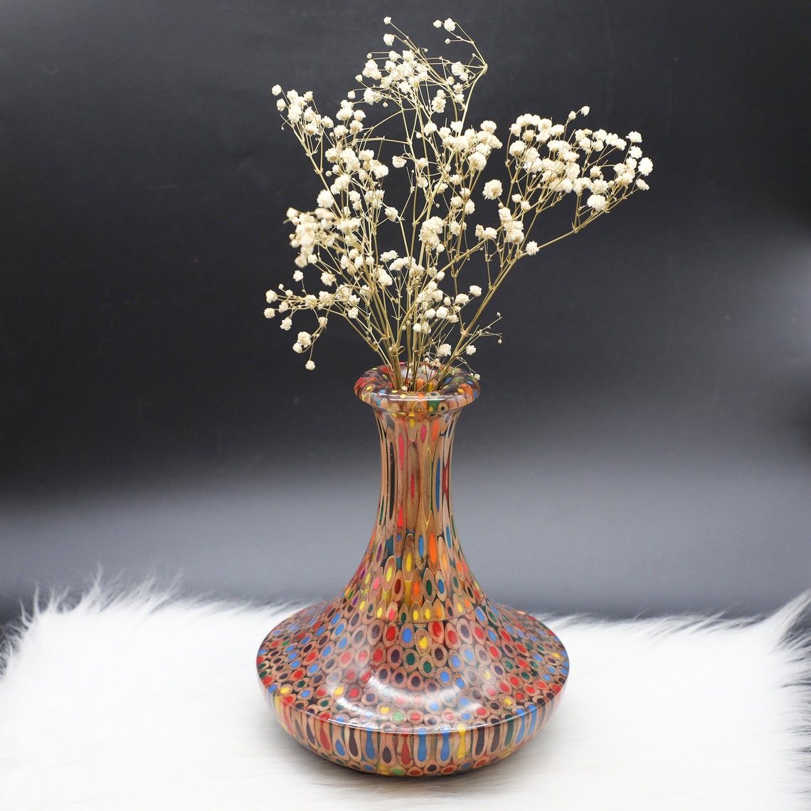 Handmade Dried Flower Bud Vase Resin Colorful Pencil Vase Etsy
