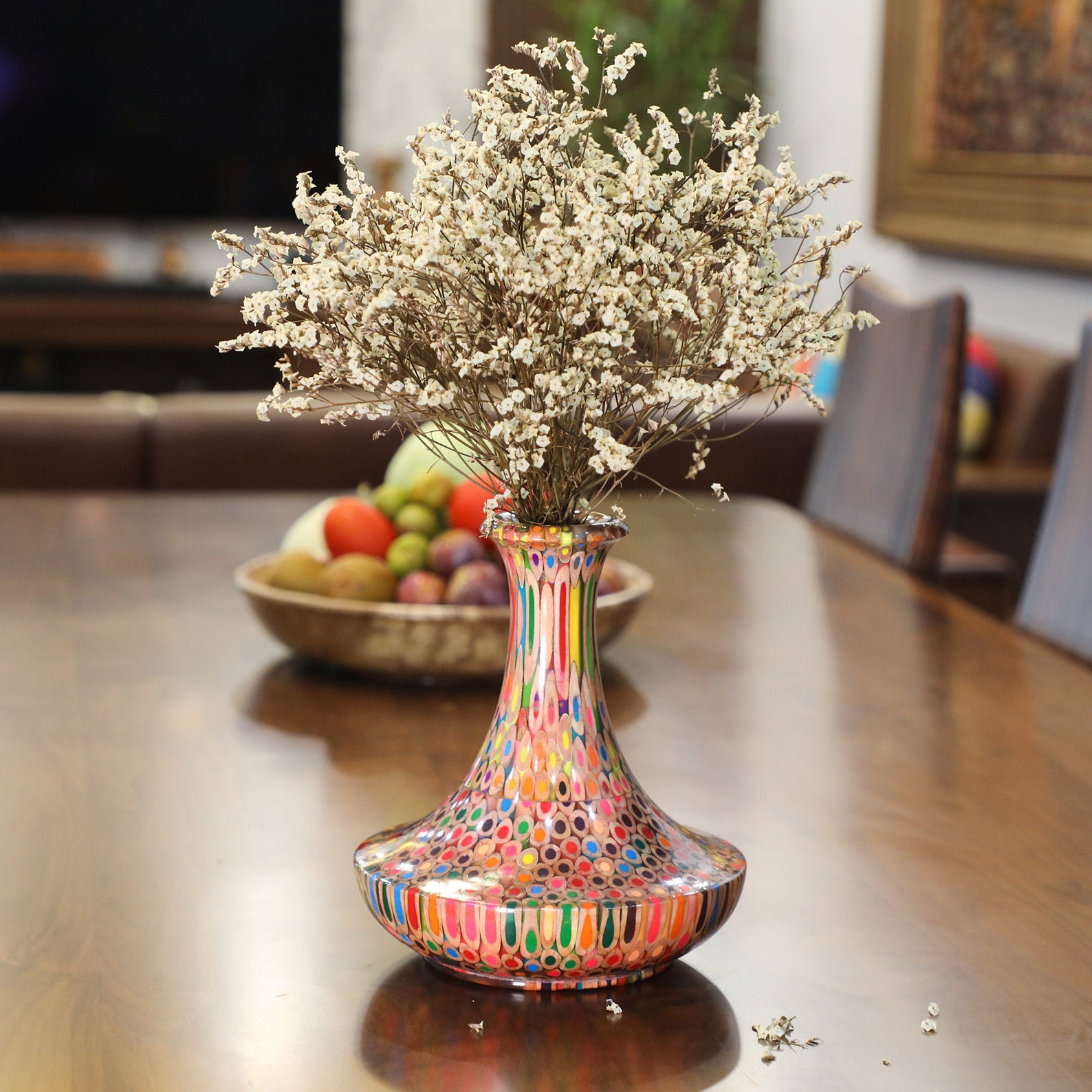 Handmade Dried Flower Bud Vase Resin Colorful Pencil Vase Etsy