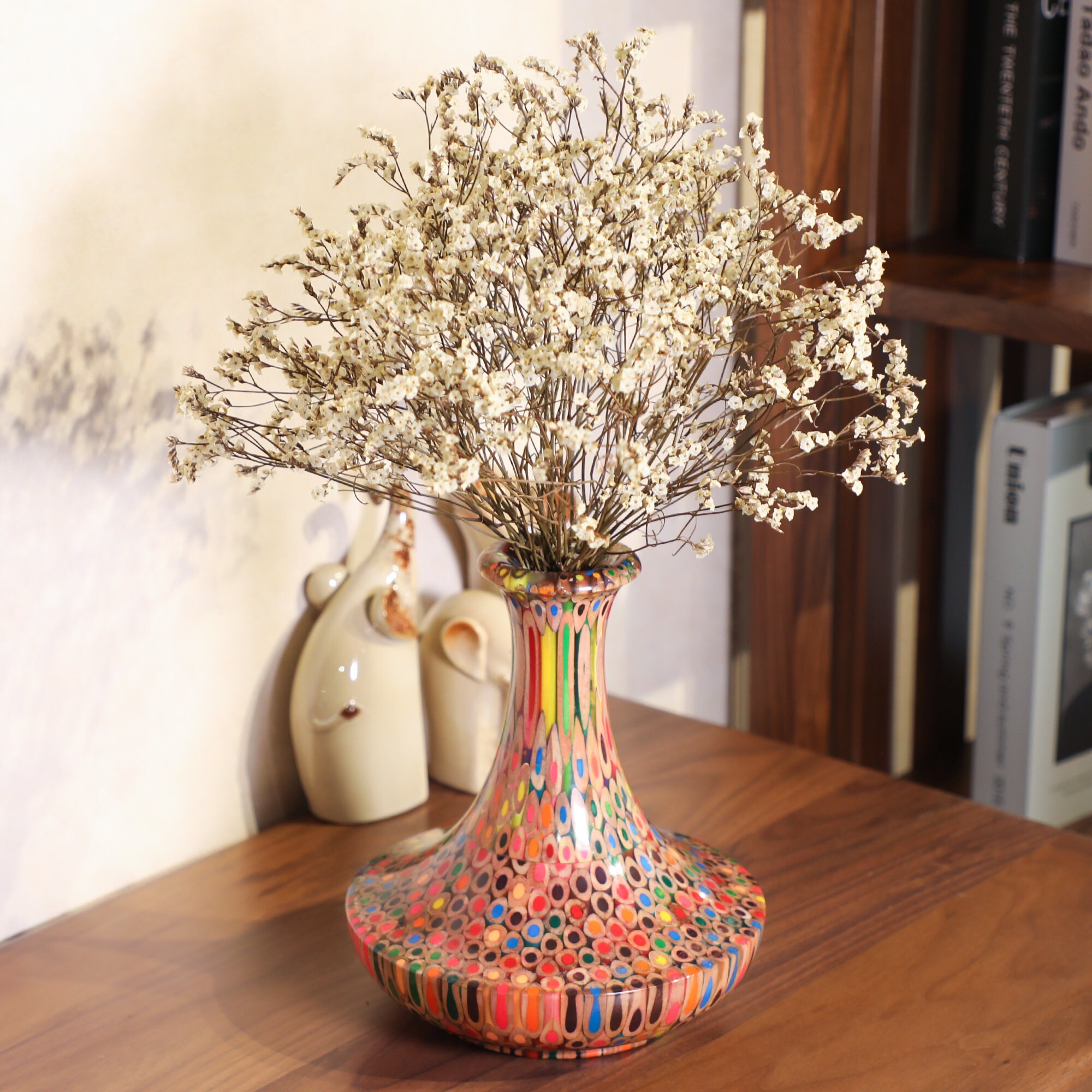 Handmade Dried Flower Bud Vase Resin Colorful Pencil Vase Etsy