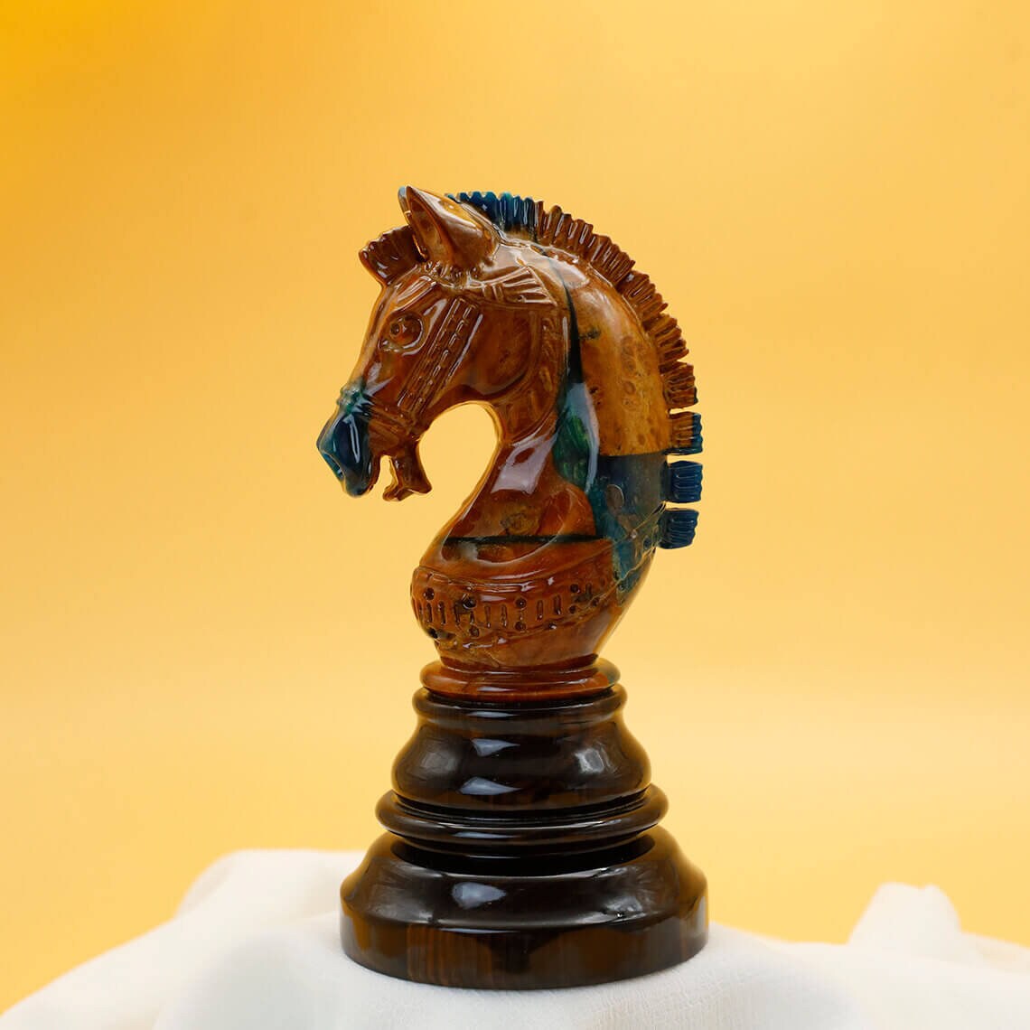 Special Edition Giant Deluxe Chess Piece the Knight Chess Made of Padauk  Burl Wood Casted With Resin for Decoration, Unique Gift 