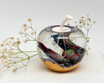 Starship Resin Apple Wood Decor, Handmade Space Gift