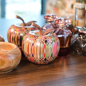Colored Pencil Apple Decor - Resin Apple Fruit - Deleo - 5.1&quot; x 4.3&quot; (M)