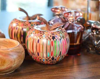 Colored Pencil Apple Decor - Resin Apple Fruit - Deleo - 5.1&quot; x 4.3&quot; (M)