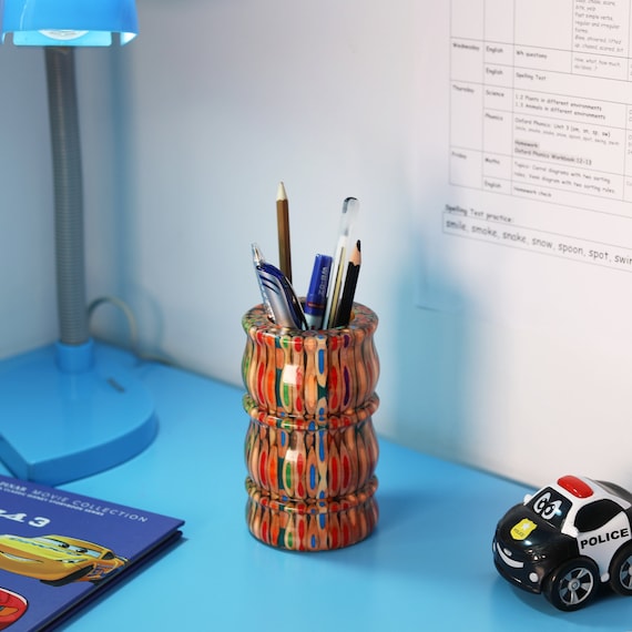Handmade Colored Pencil Pen Holder, Back to School gifts, Children's Desk Decor