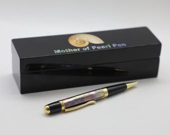 Mother of Pearl Ballpoint Pen, Luxury Gift for Teacher, Personalized Engraved Gift
