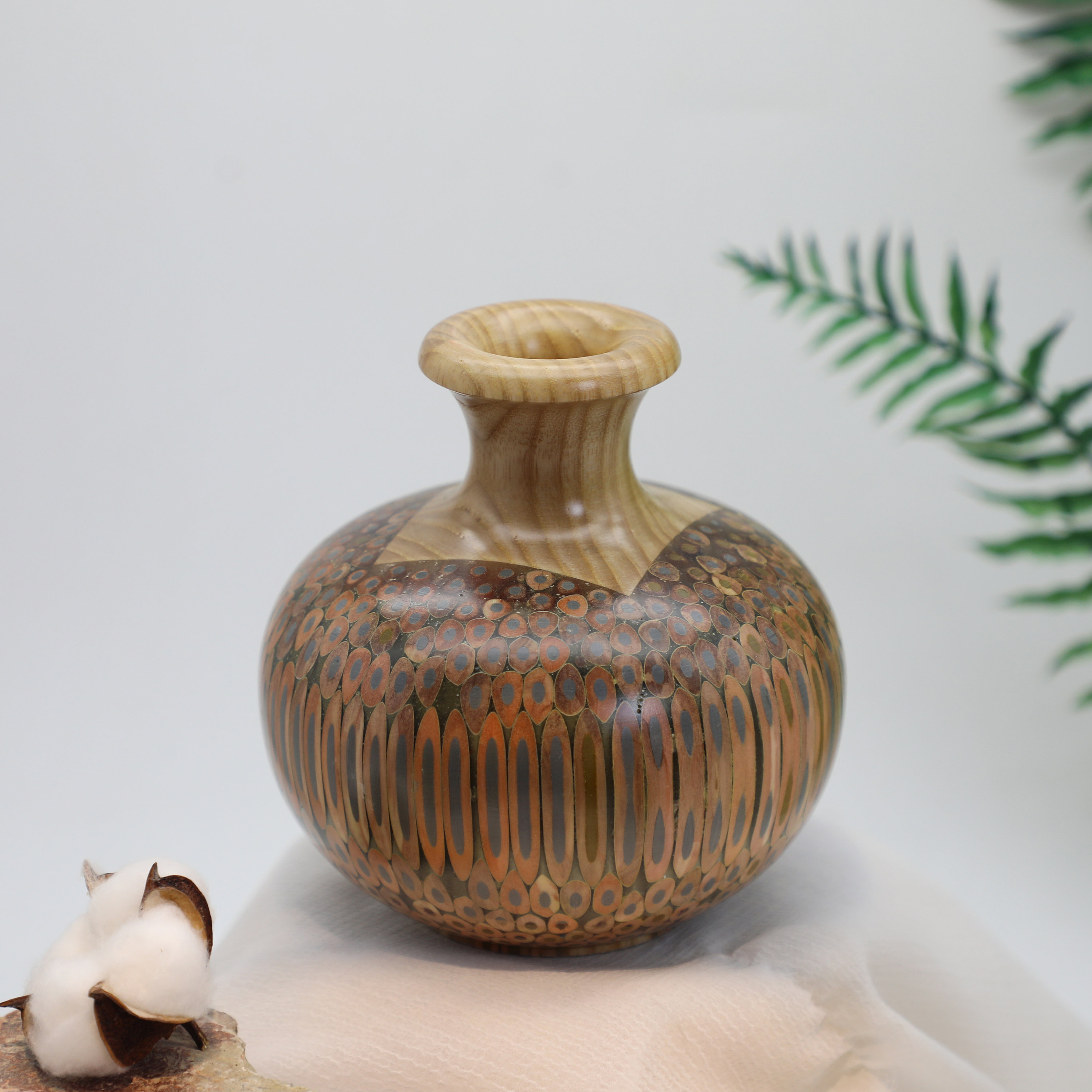 花瓶　焼物　木目模様 花瓶 焼物 木目模様 小鹿田焼 黒木昌伸窯 一輪挿し | タシュロン｜器と