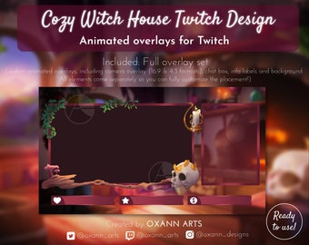 COZY WITCH HOUSE - Animiertes Webm Overlay für Szenen auf Twitch, Youtube und andere