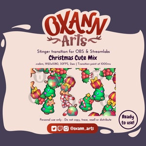 CHRISTMAS Cute Stinger TRANSITION for Twitch | Compatible with OBS & Streamlabs  | Yummy fruit animated scene transition