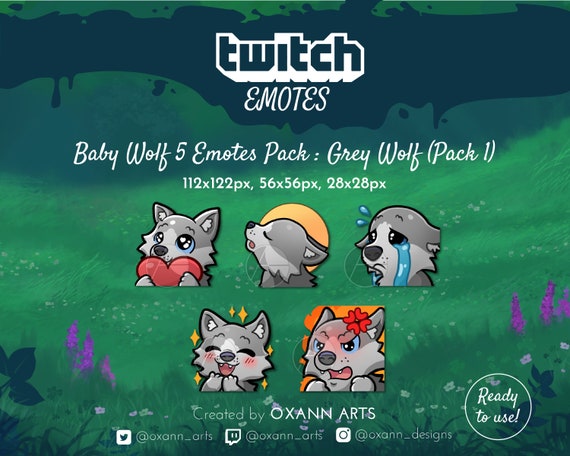 5x Grey Wolf Emotes Pack Pour Twitch Mignon Bebe Loup Loup Etsy Canada