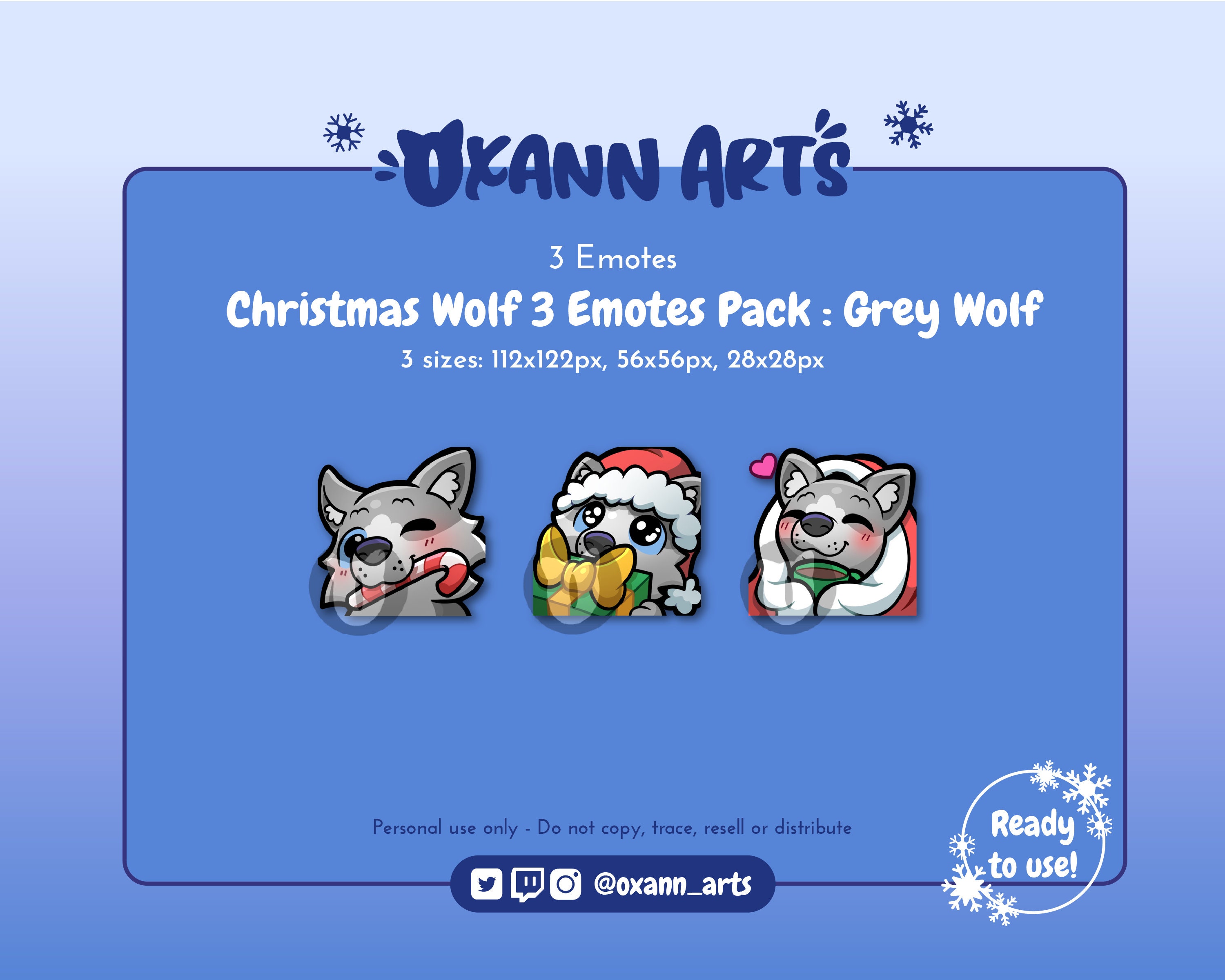 5x OKAMI Emotes for Twitch and Discord | Kawaii Wolf emoji | Cute Chibi Fox  or Dog for Streamers