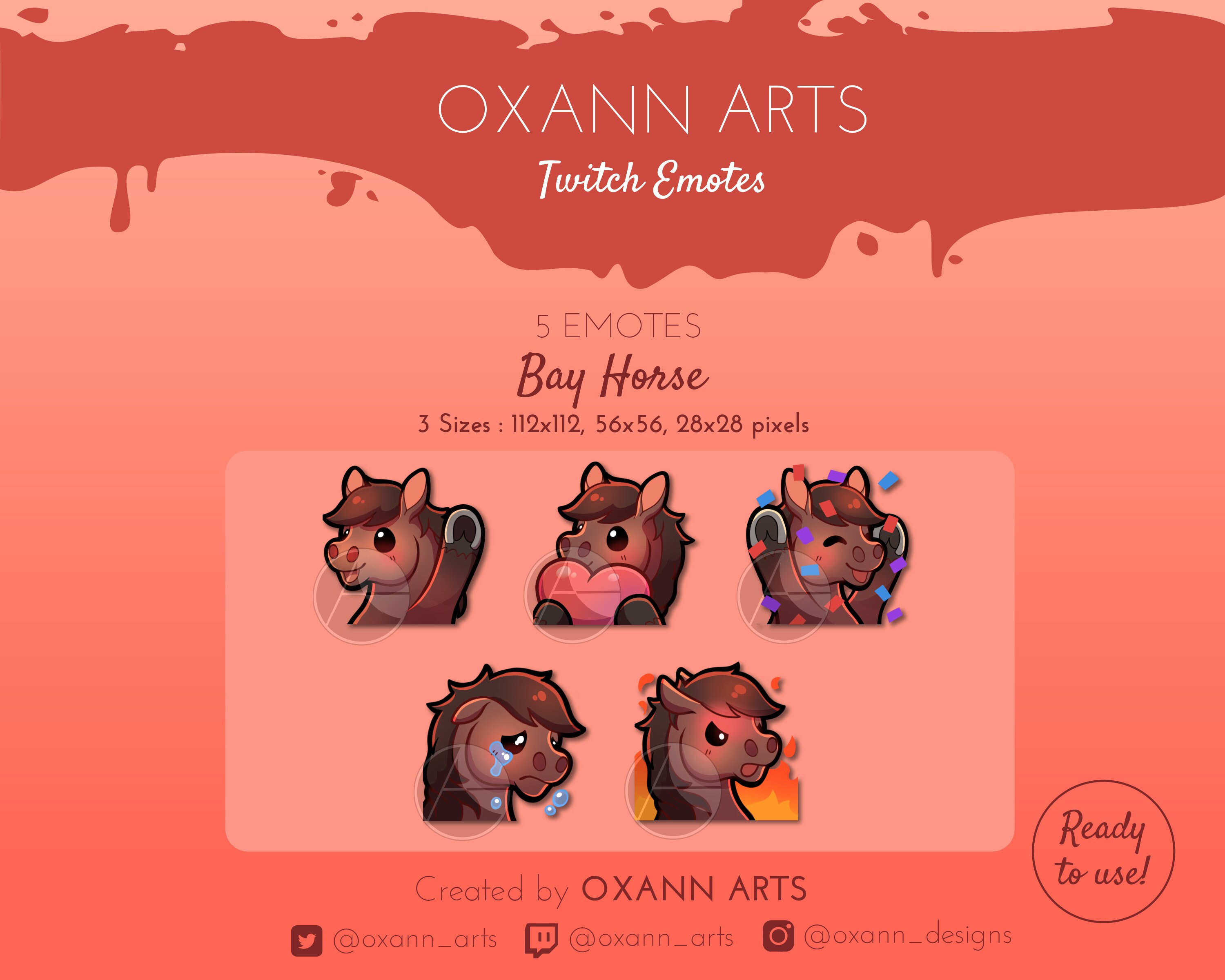 5x Bay Horse Emotes Emoji Pack For Twitch Cute Brown Pony Etsy Norway