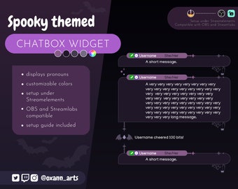 Spooky Goth Twitch Chat Widget: Customizable Stream Overlay