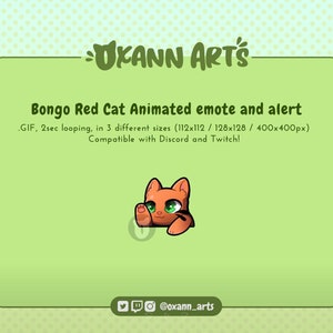RED Bongo CAT Animated Emote and Alert for Twitch and Discord | Happy emoji | looping GIF animations for Streaming
