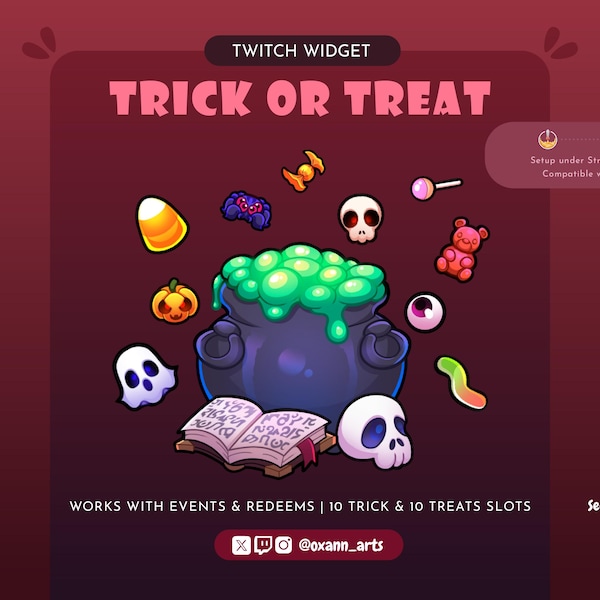 Halloween Cauldron - Trick or Treat Twitch Widget for StreamElements/OBS