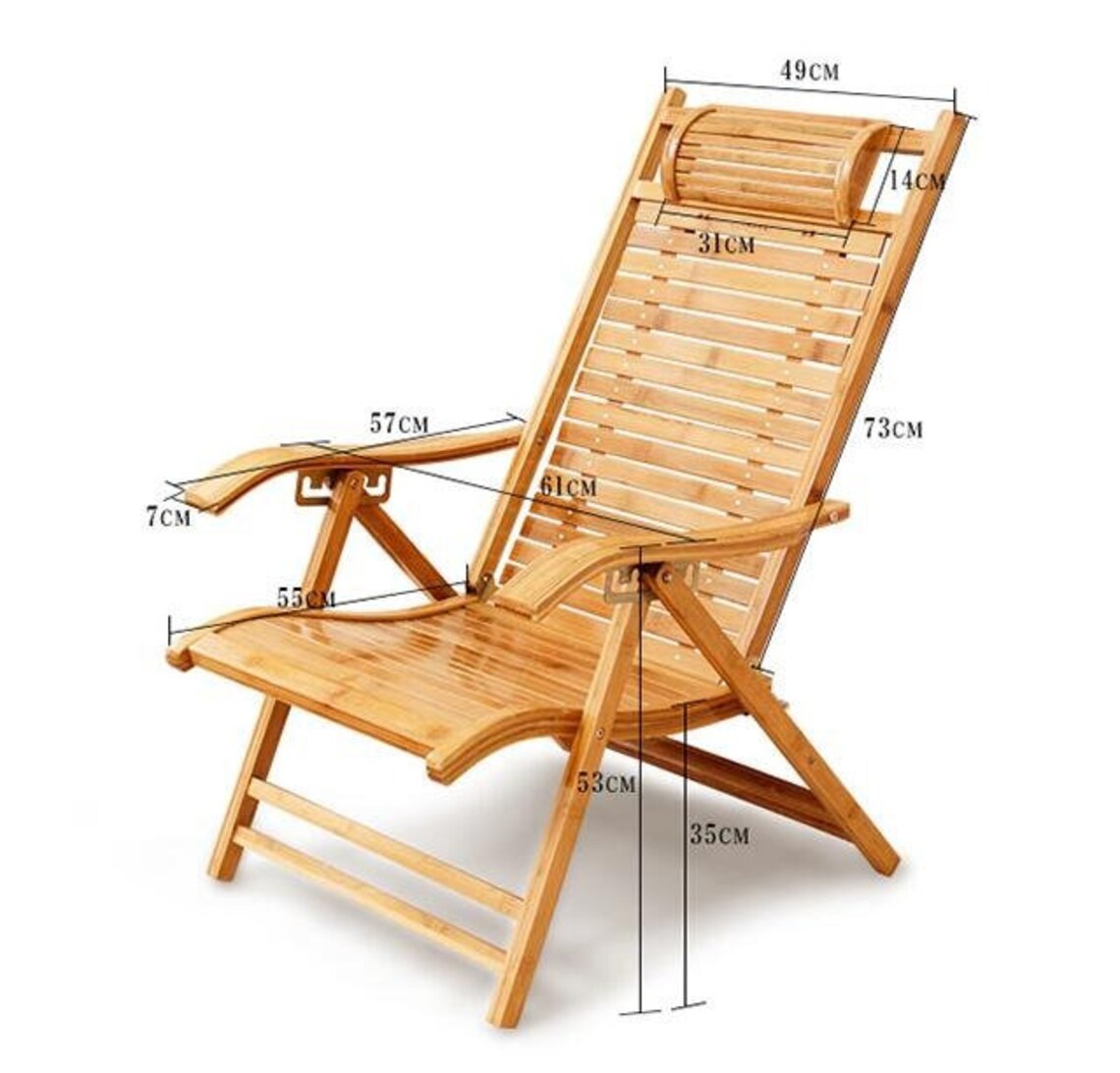 Pliadble Bamboo Garden Chair Incliner Inclining Back Etsy