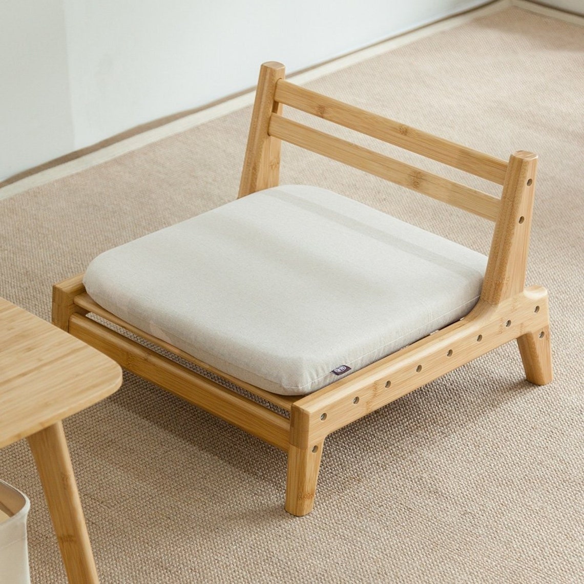 Bamboo Chair Seat with Cushion Tatami Chair Floor Backrest Etsy