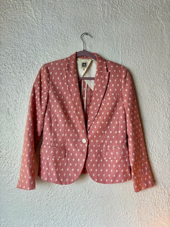 1990s Pink and White Blazer