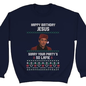 Michael Scott Jesus – Unisex Sweatshirt – Pullover Weihnachten hässlich lustig – The Office Jesus Sweatshirt Santa