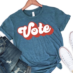 White & Red Retro Vote SVG - voting SVG - vote clip art - vote graphic - political svg - Vote cut files for cricut - Election svg files