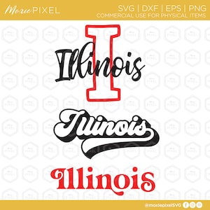 Illinois SVG bestanden - Illinois woord kunst - Staten svg - Illinois gesneden bestanden voor cricut - Illinois vector