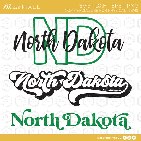 North Dakota SVG files - North Dakota word art - States svg - North Dakota cut files for cricut - North Dakota vector