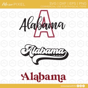 Alabama SVG files - Alabama word art - States svg - Bama cut files for cricut - Alabama vector