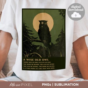 Vintage Wise Owl, png-afbeelding voor shirts, Halloween-kunst en -decor, spookachtige esthetische graphics, retro-ephemera herfst, print, sublimatie