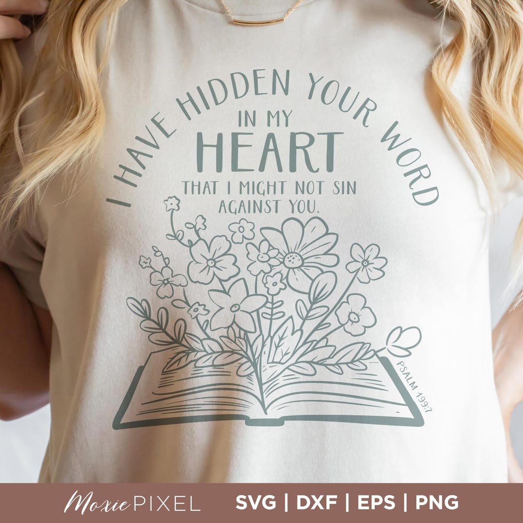 Vintage Faith Based SVG I Have Hidden Your Word Christian Graphics for ...