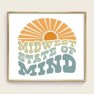 Midwest State of Mind Retro SVG - fun word art - Midwest svg - Midwest Retro cut files for cricut - Midwest vector