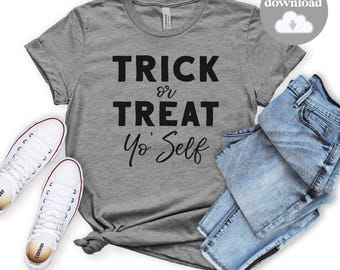 Trick or Treat Yo' Self SVG: Halloween Parks and Rec Clip Art (Digital Download)