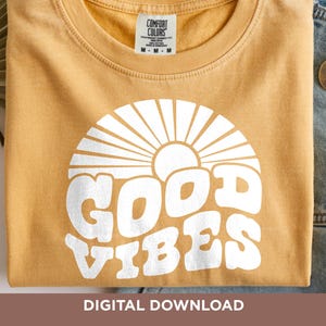 Retro Good Vibes SVG: Fun Word Art Cut Files (Digital Download) image 1