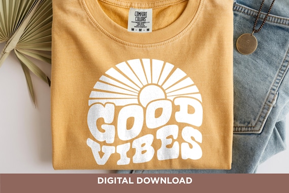 Retro Good Vibes SVG: Fun Word Art Cut Files (Digital Download)