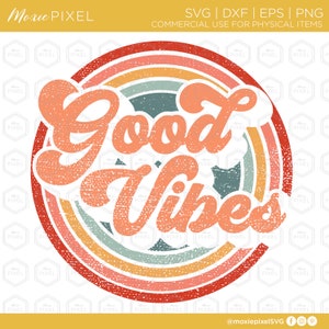 Good Vibes Distressed SVG - leuk woord kunst - Vakantie svg - Distressed Good Vibes gesneden bestanden voor cricut - Good Vibes vector