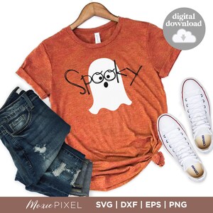 Cute Spooky Ghost SVG - Spooky Ghost clip art - Halloween graphic - Halloween cut files for cricut image 1