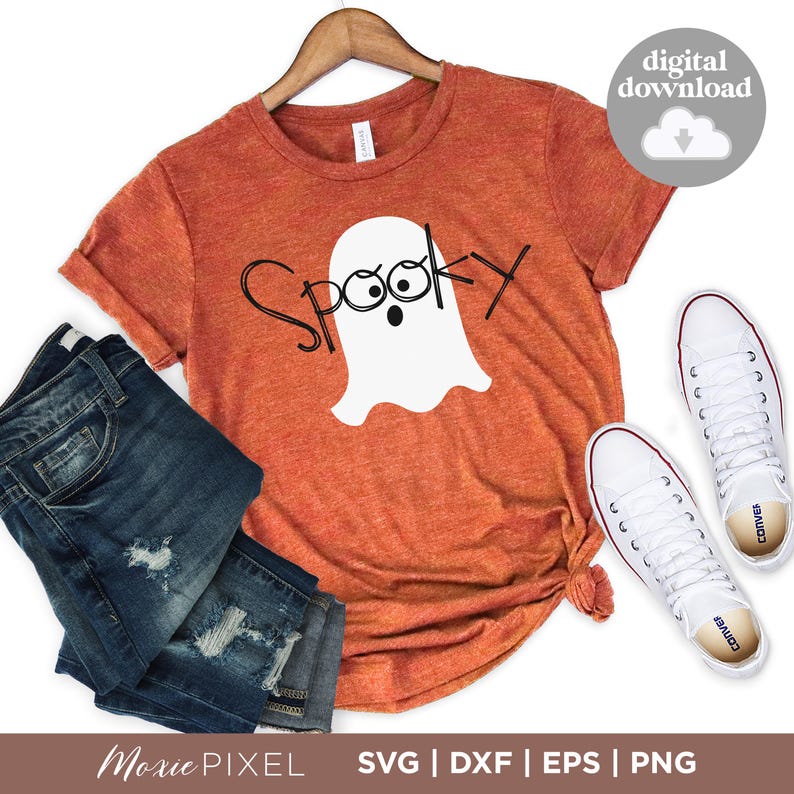 Cute Spooky Ghost SVG - Spooky Ghost clip art - Halloween graphic - Halloween cut files for cricut image 1