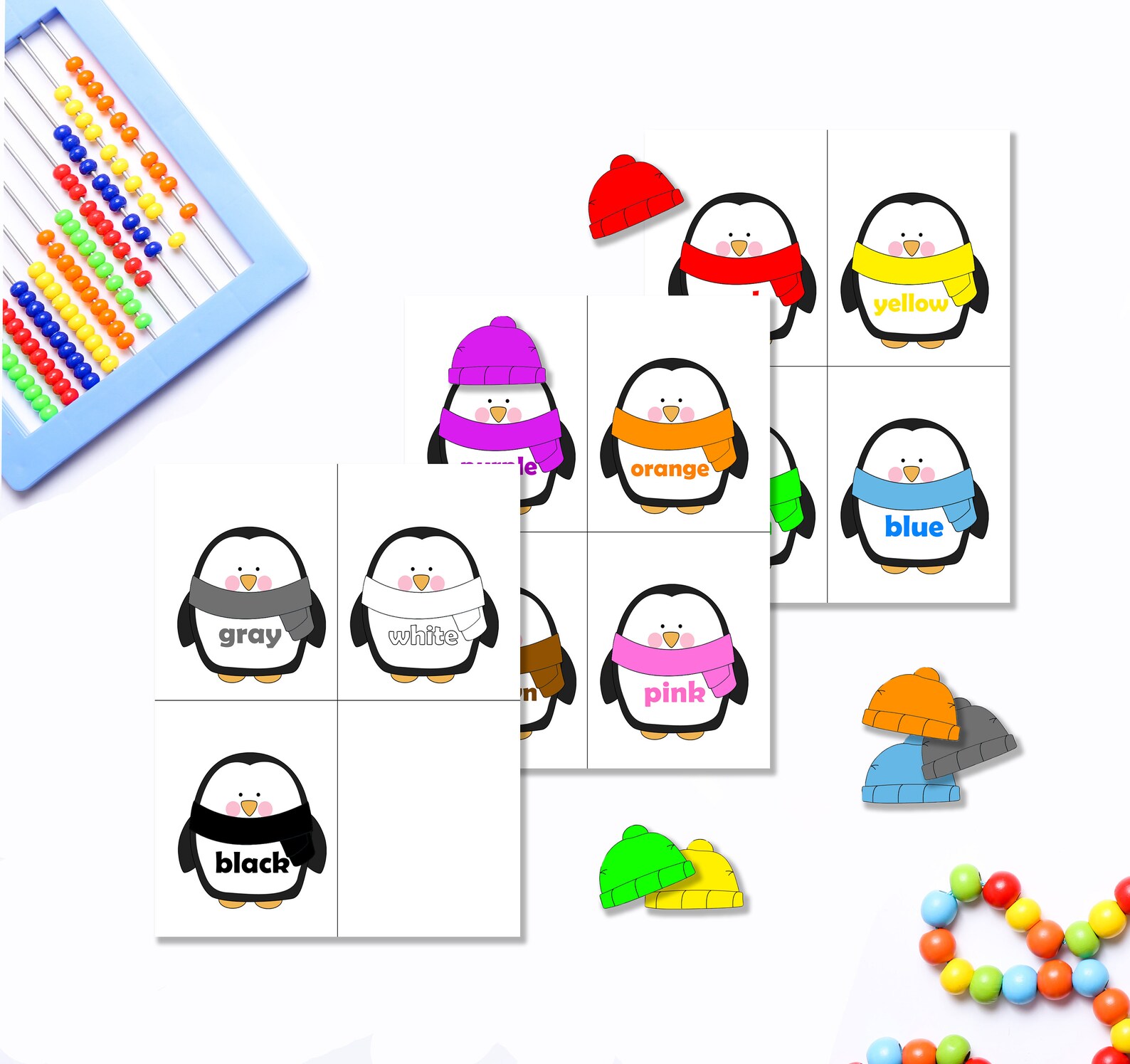 Penguins Colour Matching PDF Printable Sheets | Etsy