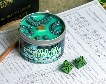 Call of Cthulhu Candle, Coconut Wax, 35 hrs+ burn time, RPG Inspired Candle, Lovecraftian Candle, Cthulhu Mythos Candle, Call of Cthulhu RPG