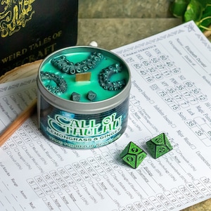 Call of Cthulhu Candle, Coconut Wax, 35 hrs+ burn time, RPG Inspired Candle, Lovecraftian Candle, Cthulhu Mythos Candle, Call of Cthulhu RPG